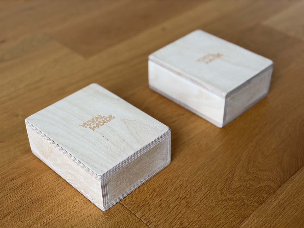 Two handstand cubes with branded logo