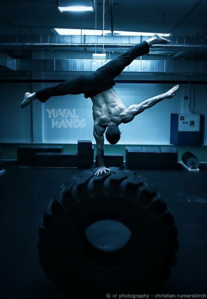 Handstand practice moment